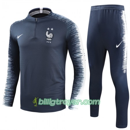 Frankrike  2 Stars Trenings Collegegenser Set Blå 2018